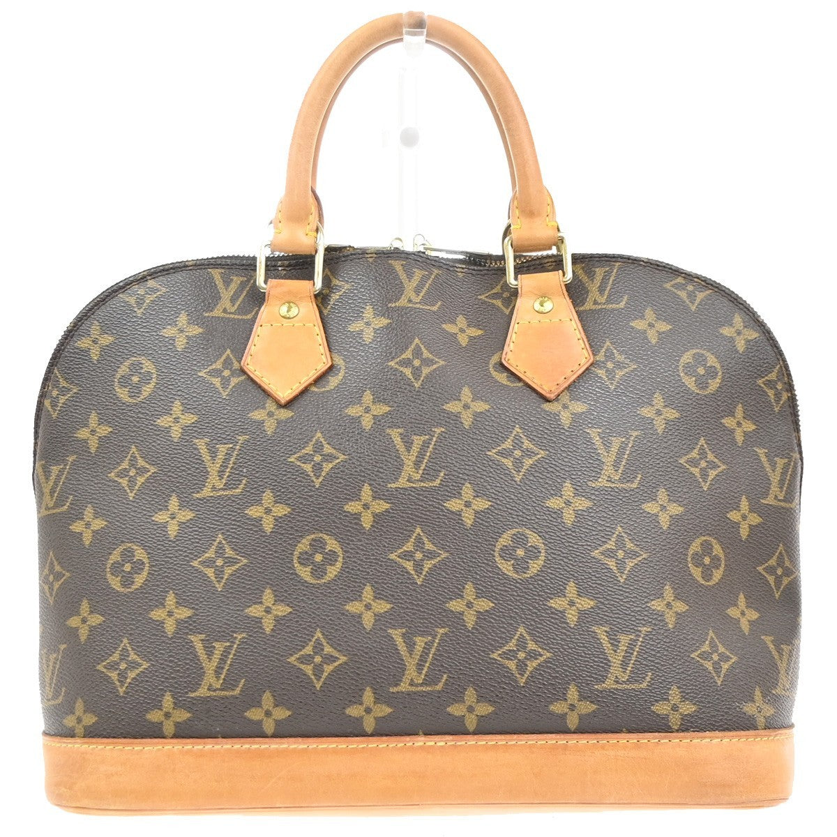 LOUIS VUITTON LV Logo Alma Hand Bag Monogram Leather Brown France M51130 70MA331