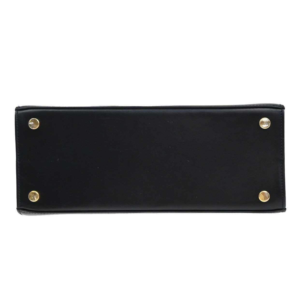SALVATORE FERRAGAMO Vara Hand Bag Canvas Leather Navy Blue GHW Italy 37KA785