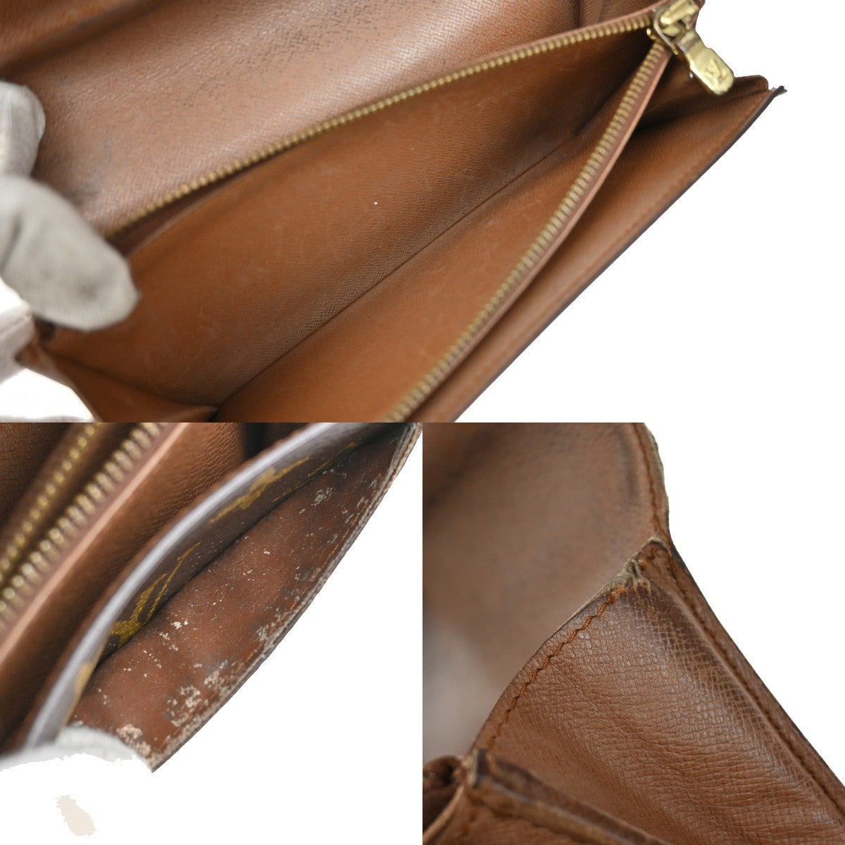 LOUIS VUITTON LV Logo 3 Set Long Wallet Key Case Monogram Leather Brown 02EF825