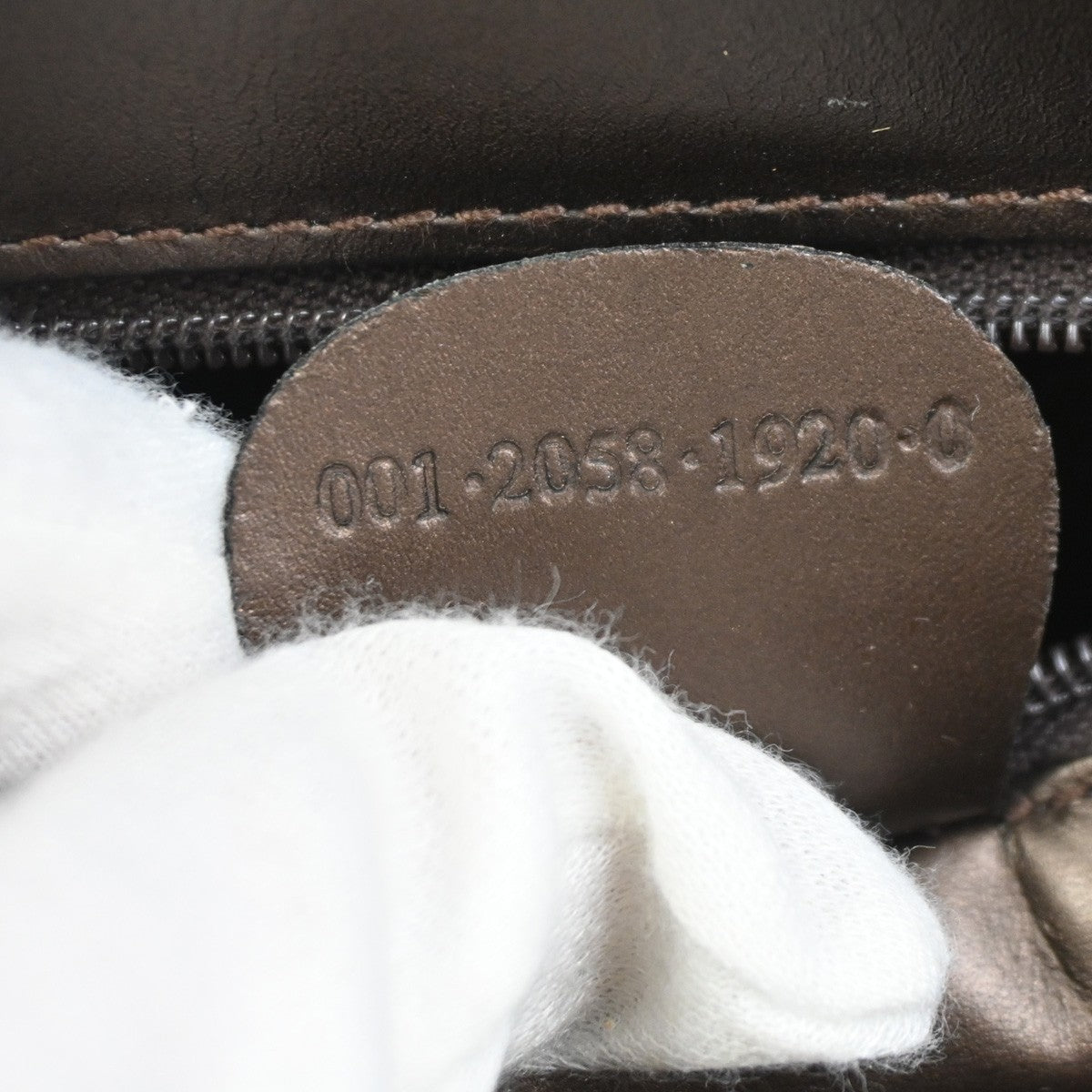 GUCCI Logo Shoulder Hand Bag Leather 001 2058 Brown GHW Italy 62YH897