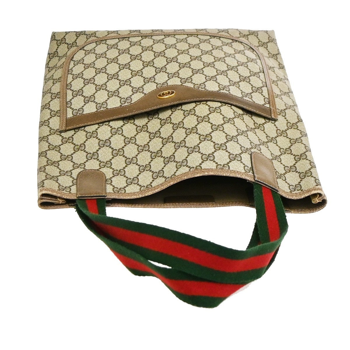 GUCCI Logo GG Pattern Sherry Web Shoulder Tote Bag PVC Leather BN Italy 63KD182