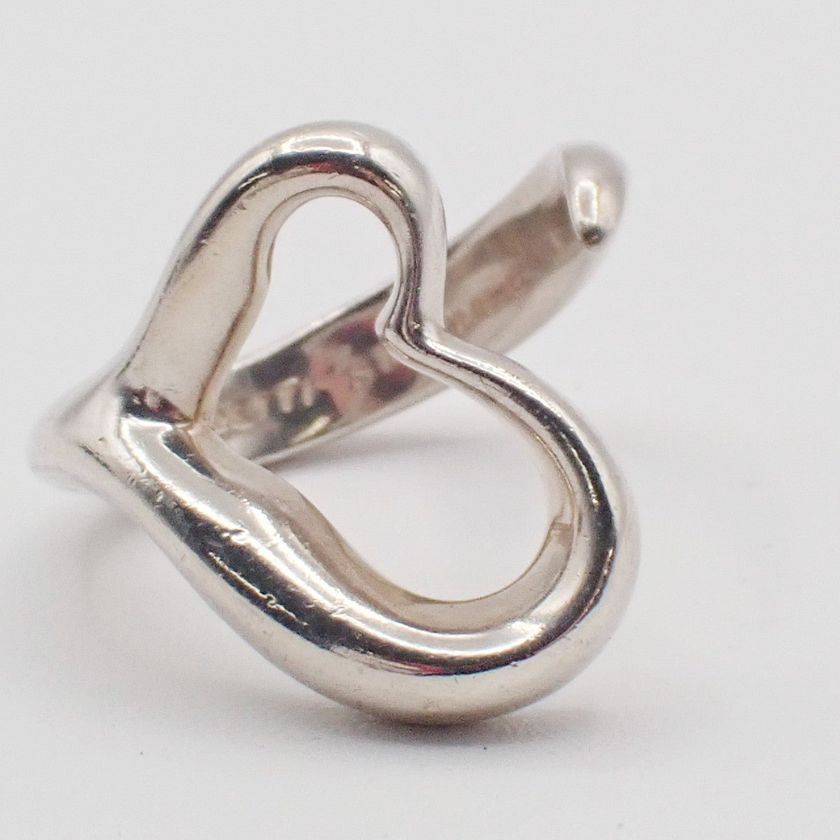 TIFFANY & CO. Elsa Peretti Open Heart Ring JP 9 US 5 Sterling Silver 925 09KC822