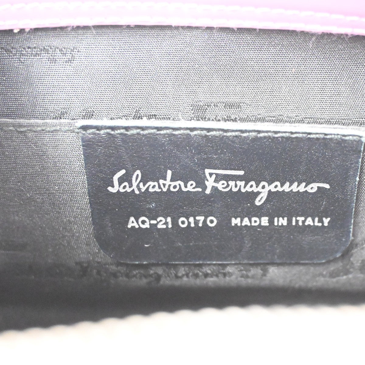 SALVATORE FERRAGAMO Gancini Hobo Shoulder Bag Leather Purple SHW Italy 62ZA306