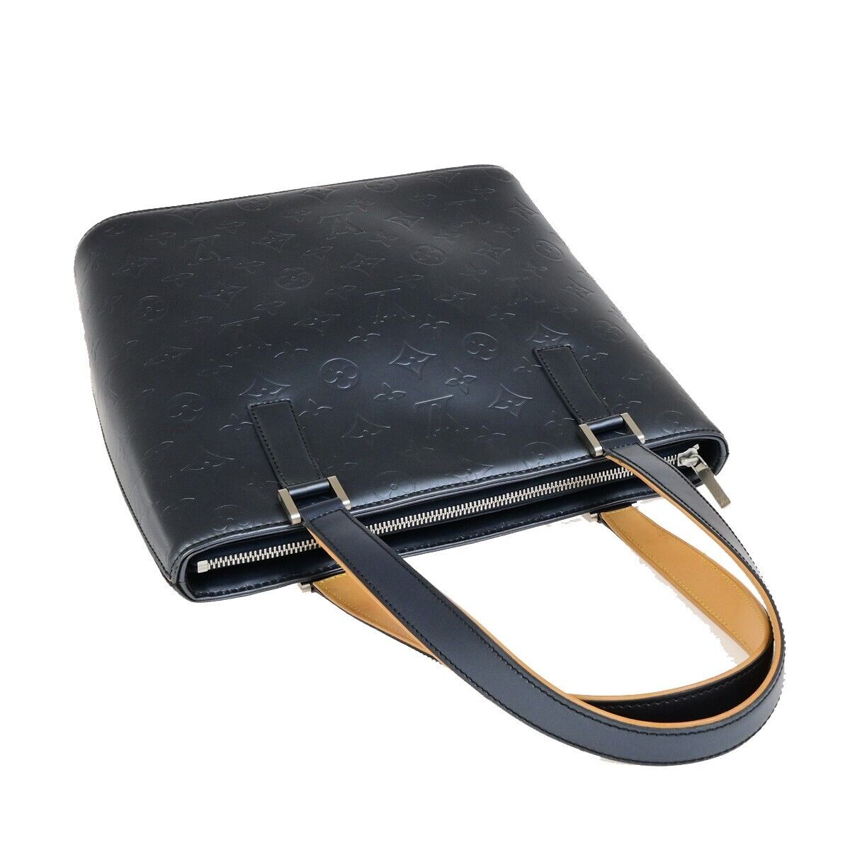 LOUIS VUITTON Stockton Shoulder Bag Monogram Mat Leather Blue M55115 97FB277