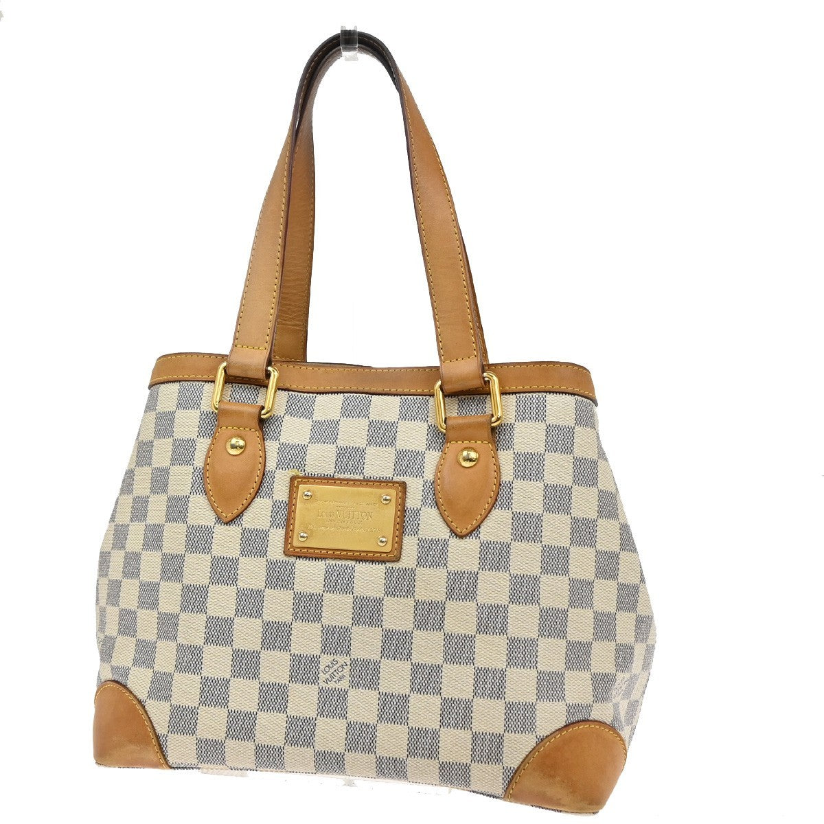 LOUIS VUITTON Hampstead PM Shoulder Bag Damier Azur Leather White N51207 75AA082