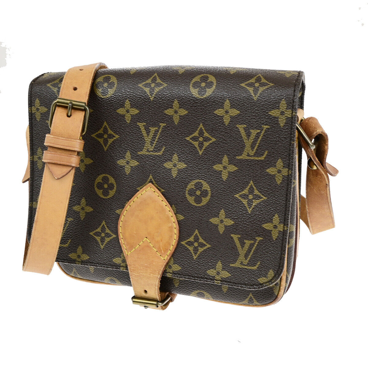 LOUIS VUITTON Cartouchiere MM Shoulder Bag Monogram Leather Brown M51253 34YF498