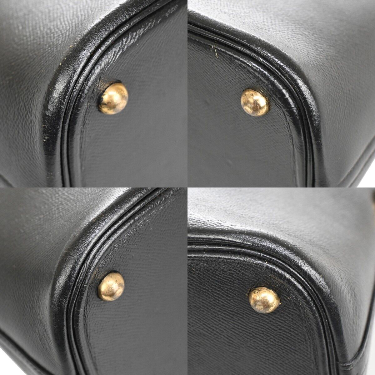 HERMES Bolide 37 2Way Shoulder Hand Bag Epsom Leather Black Yellow 310RC624