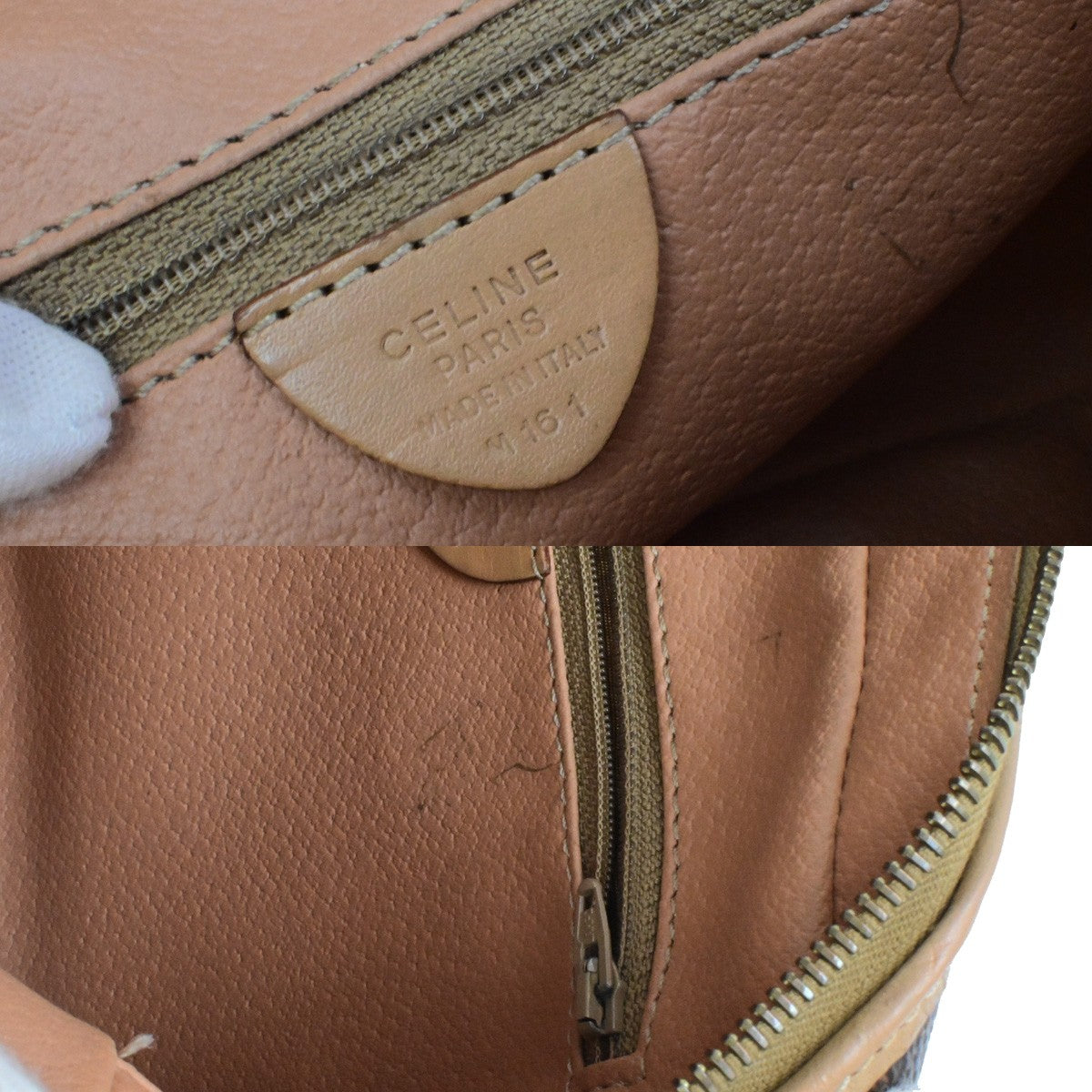 CELINE Logo Macadam Pattern Shoulder Bag PVC Leather Brown GHW Italy 38YH127