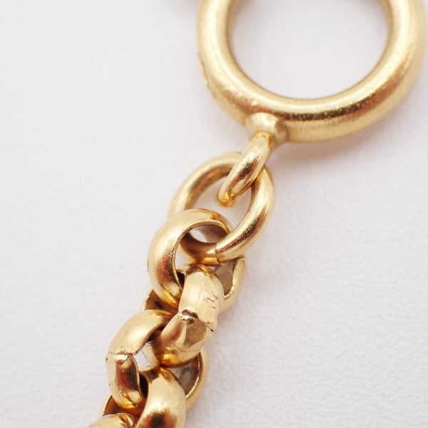 CHANEL CC Logo Heart Long Chain Necklace Pendant 95P Gold France Vintage 91RL487