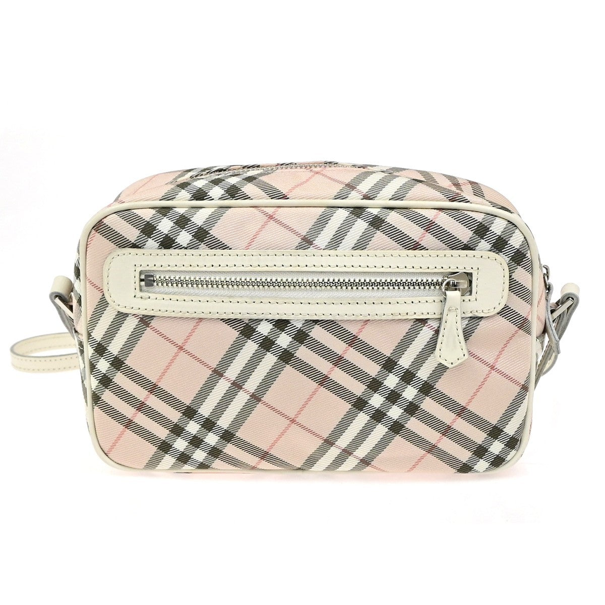 BURBERRY Blue Label Nova Check Shoulder Bag Canvas Leather Pink SHW 69YJ269
