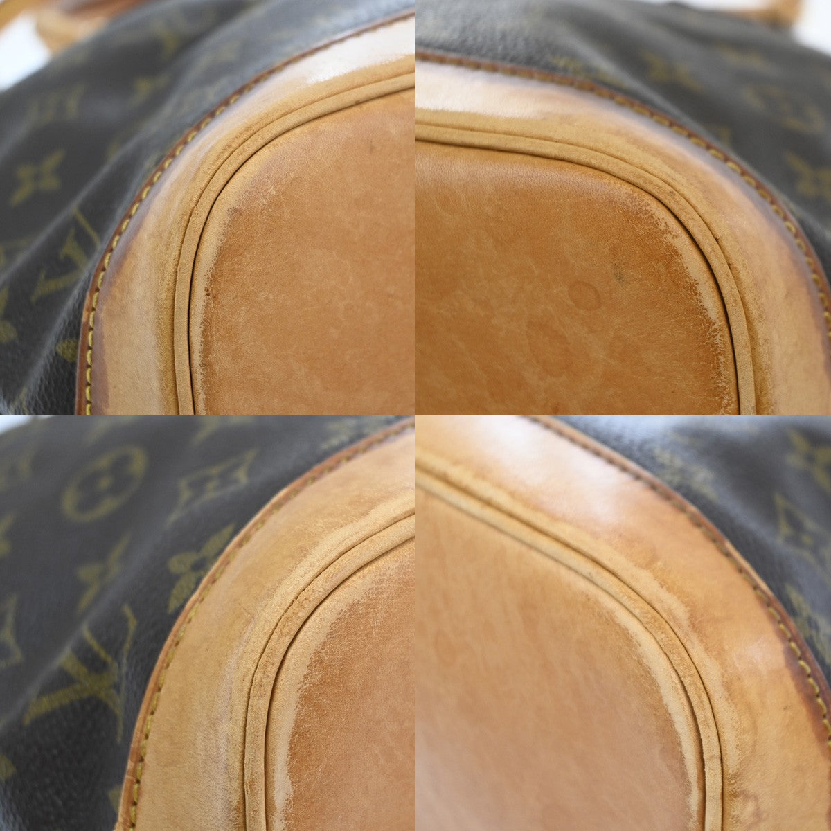 LOUIS VUITTON LV Logo Alma Hand Bag Monogram Leather Brown France M51130 02MA641