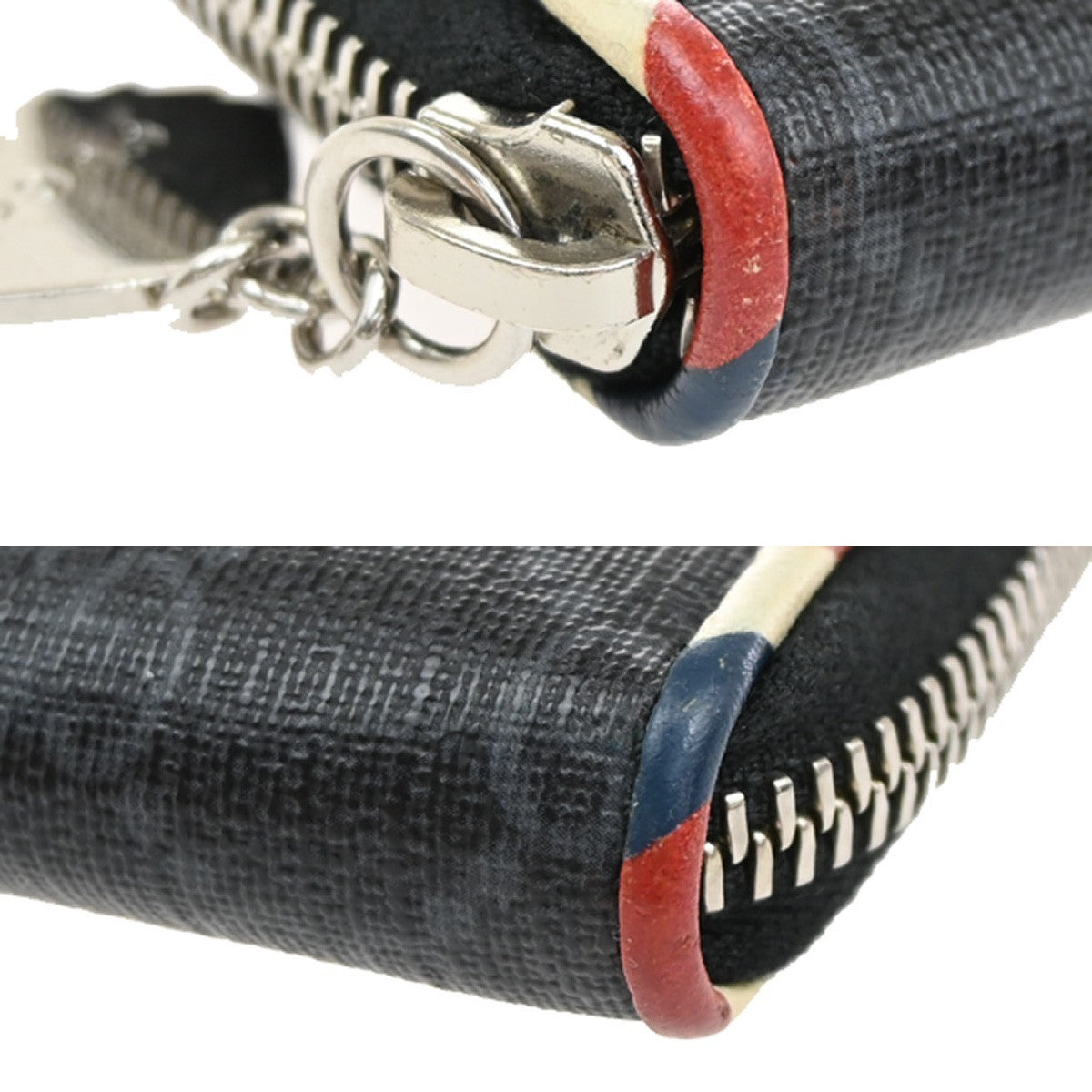 GUCCI Logo GG Pattern Night Courrier Card Case Wallet Supreme Leather BK 33FC168