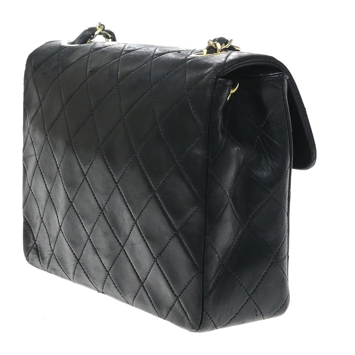CHANEL CC Mini Matelasse Chain Shoulder Bag Leather Black GHW Vintage 830RP190