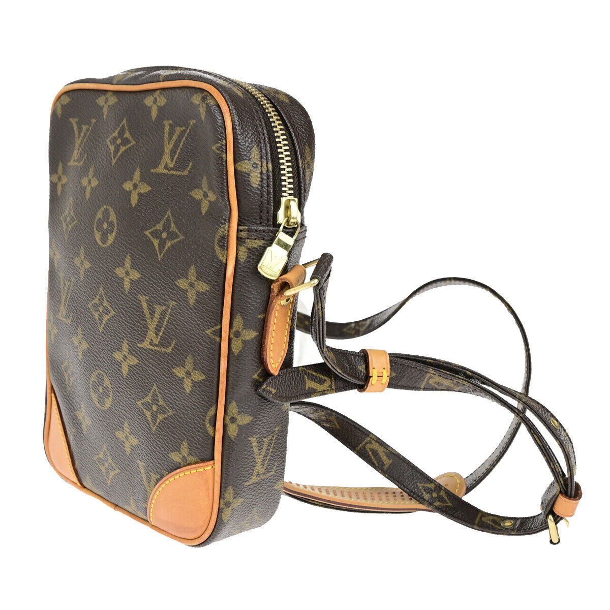 LOUIS VUITTON Danube Shoulder Bag Monogram Leather Brown France M45266 85RF202