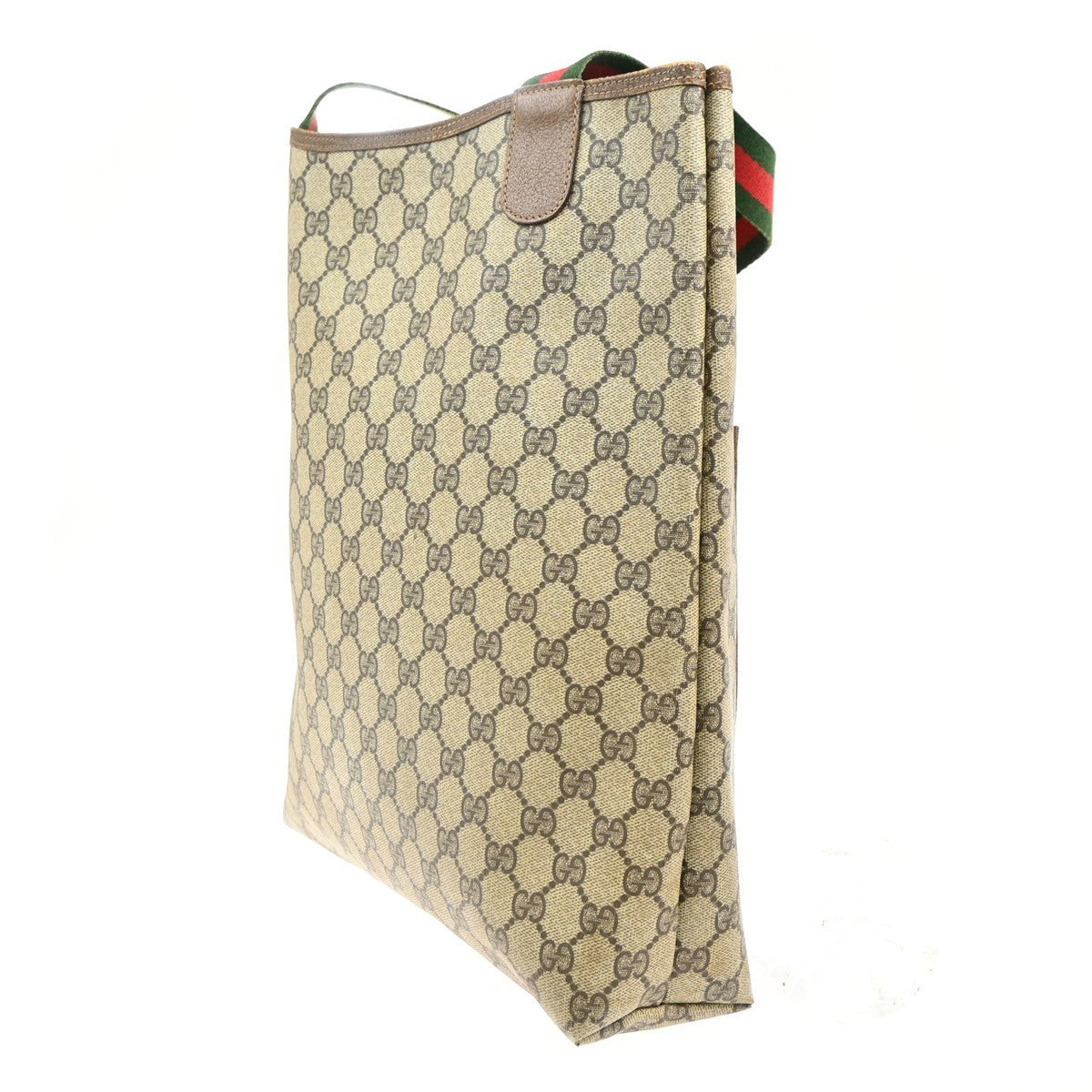 GUCCI Logo Sherry GG Pattern Shoulder Hand Bag PVC Leather Beige Italy 68KC472