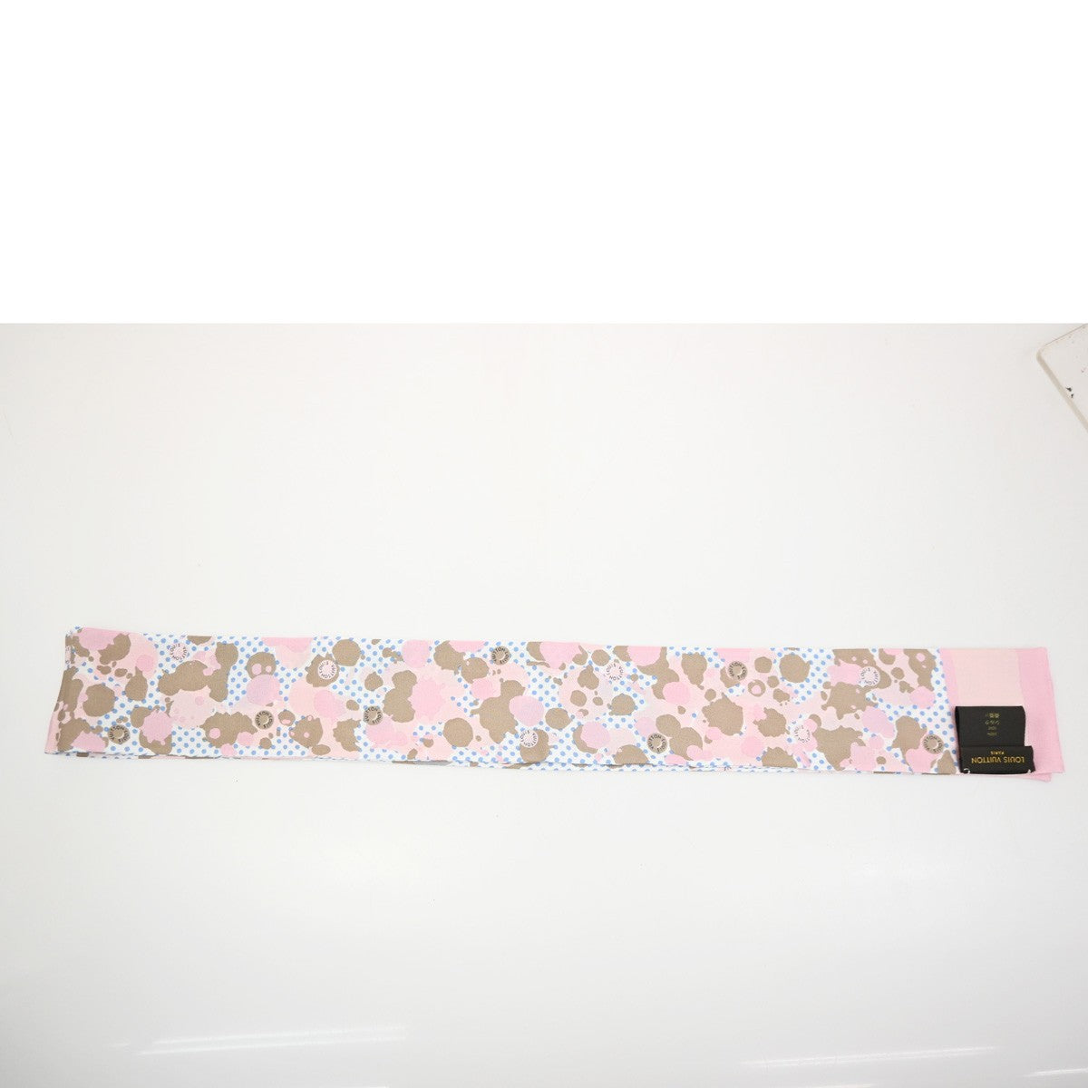 LOUIS VUITTON Bando Retro Flower Scarf Morning glory Silk 100% PK M75214 65TA691