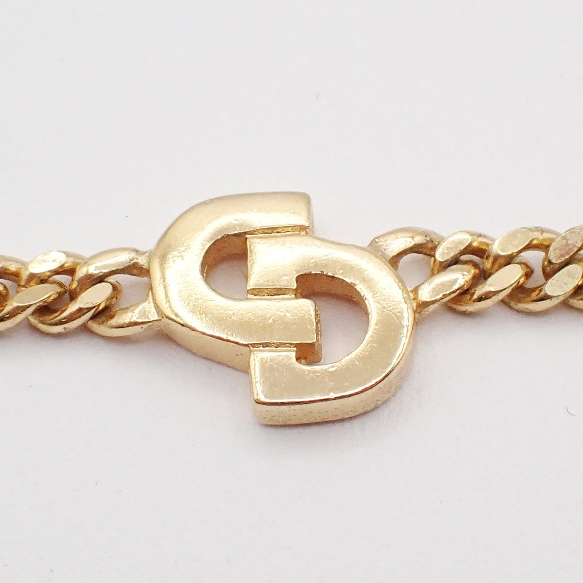 CHRISTIAN DIOR  CD Logo Chain Pendant Necklace Gold Germany 05RL903