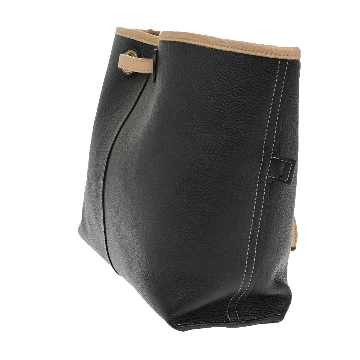 YVES SAINT LAURENT Neo Reversible Shoulder Bag Leather Beige Black 82EE333