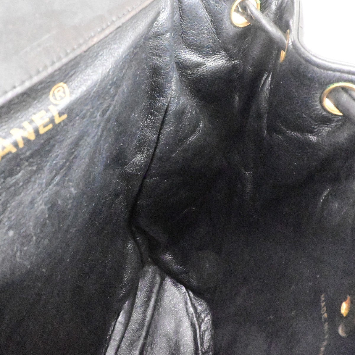 CHANEL CC Logo Matelasse Chain Backpack Bag Leather Black GHW France 317RK756