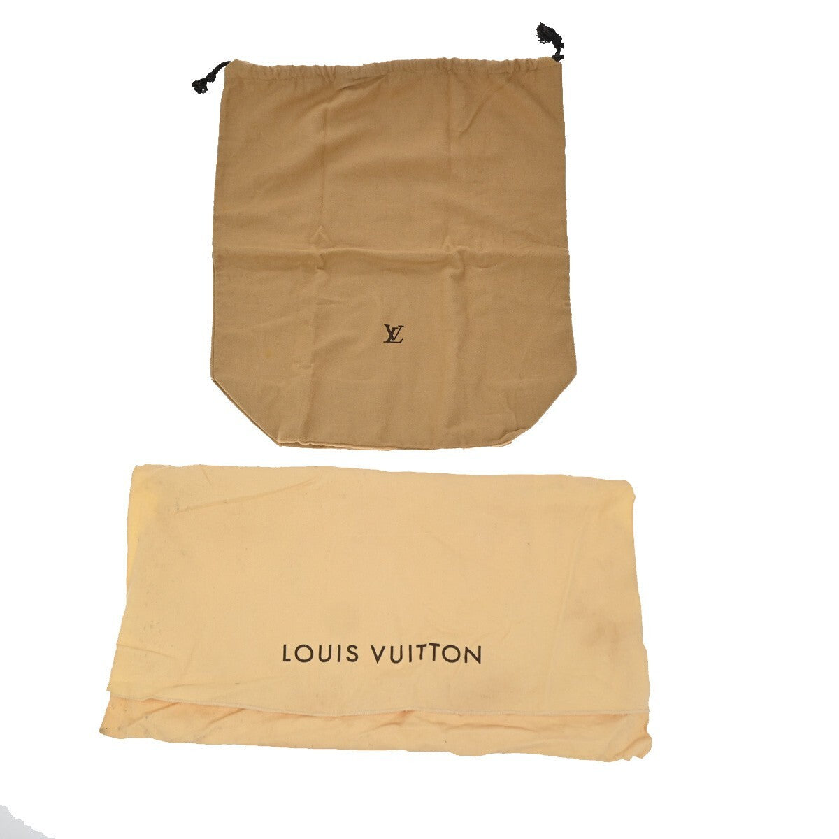 LOUIS VUITTON Logo 10 Set Dust Bag Drawstring Canvas Cotton Beige Brown 09EE128