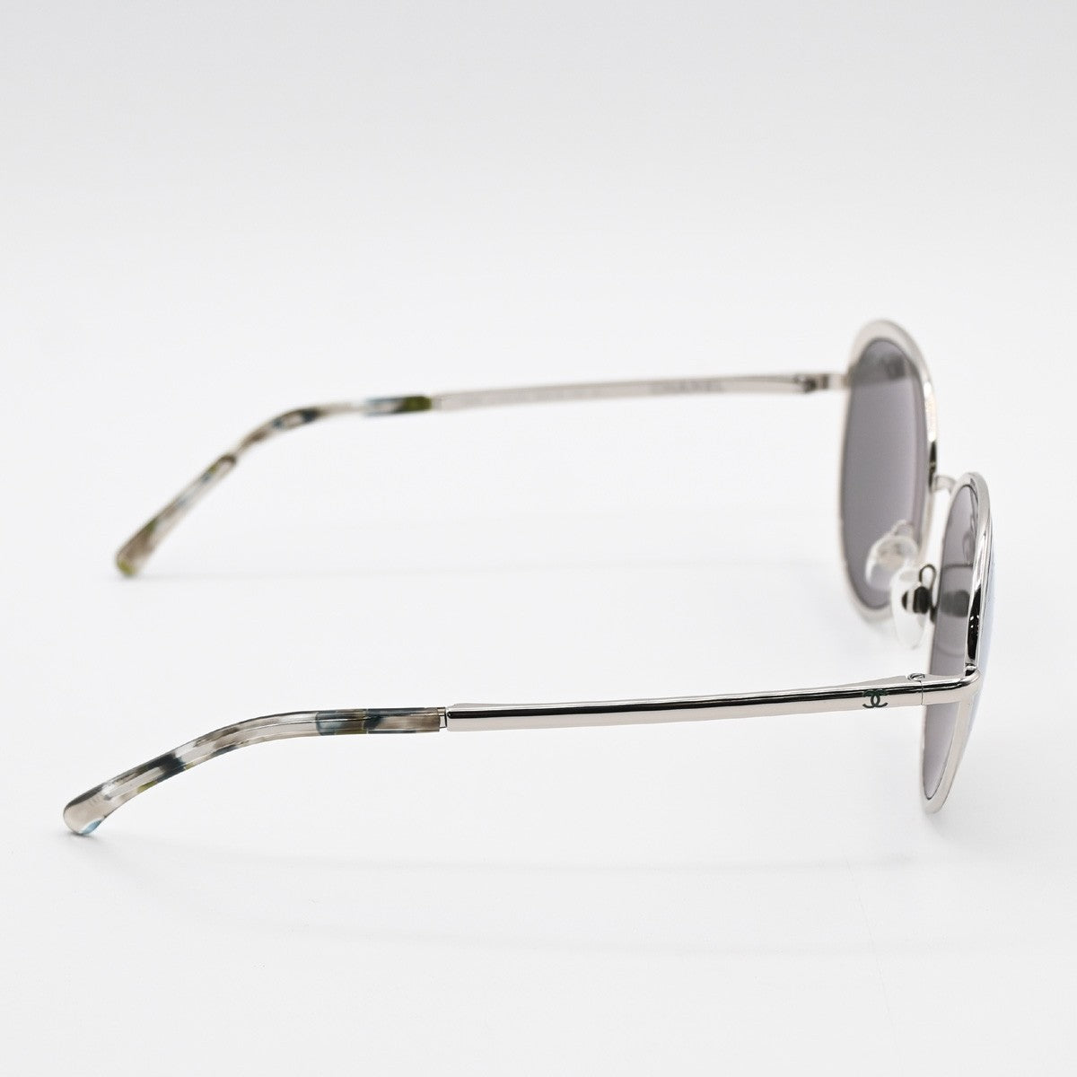 CHANEL CC Logo Sunglasses Eye Wear Mirror Lenz Plastic Metal Silver 4206 36RL592
