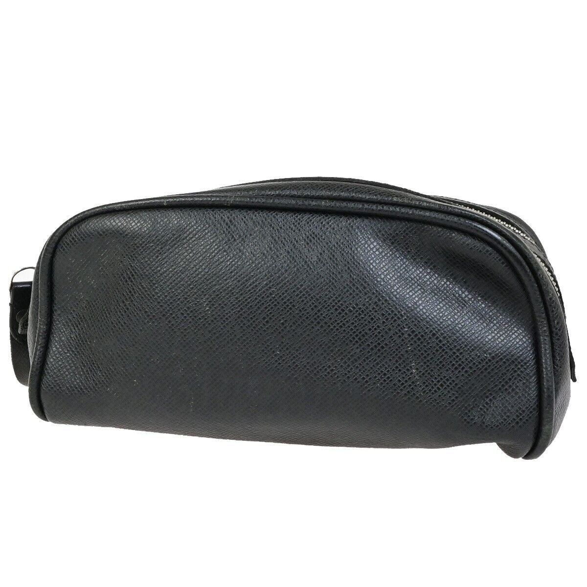 LOUIS VUITTON Trousse Ivan Hand Bag Pouch Taiga Leather Black M32492 04KA463