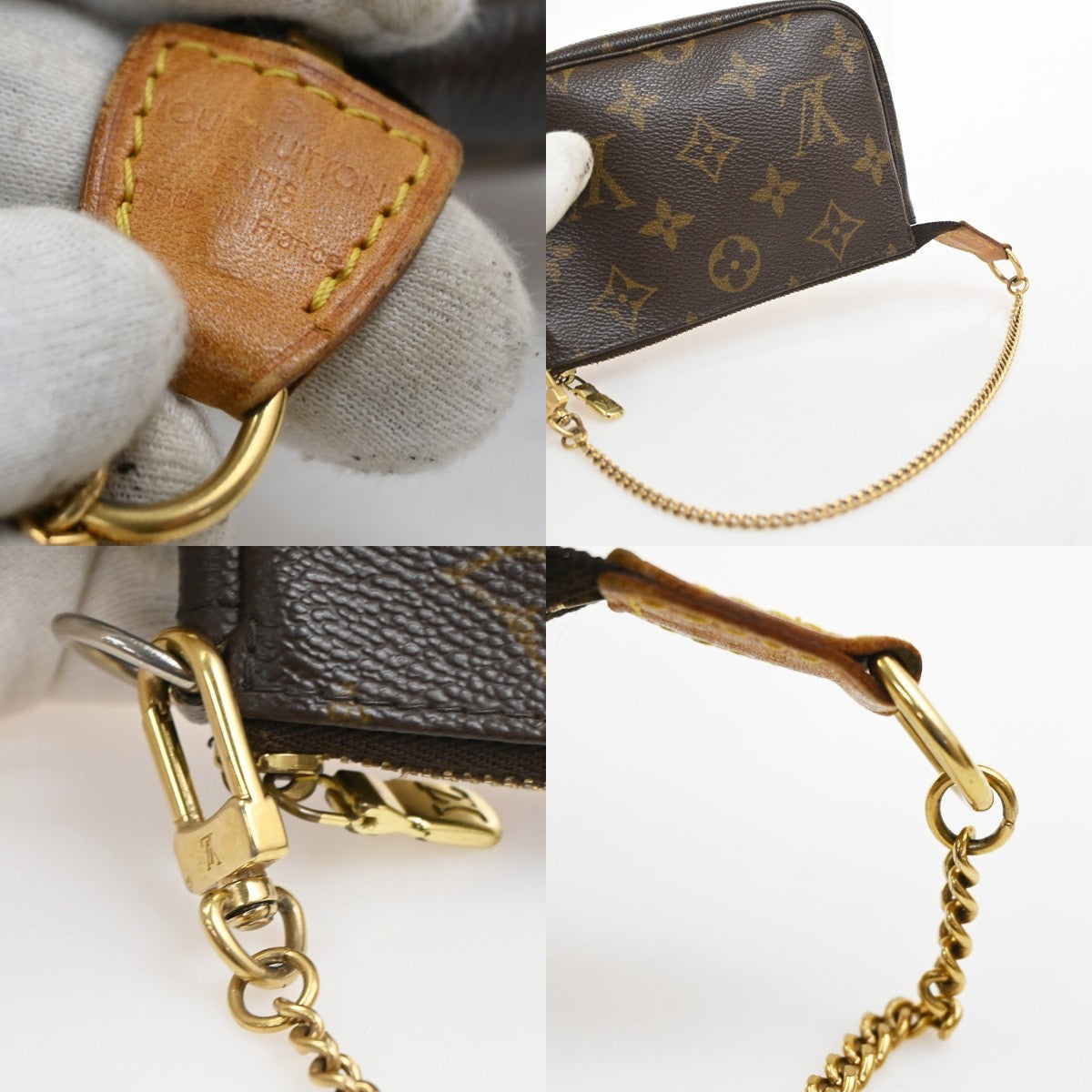 LOUIS VUITTON Mini Pochette Accessoires Hand Bag Monogram Leather M58009 77SA051