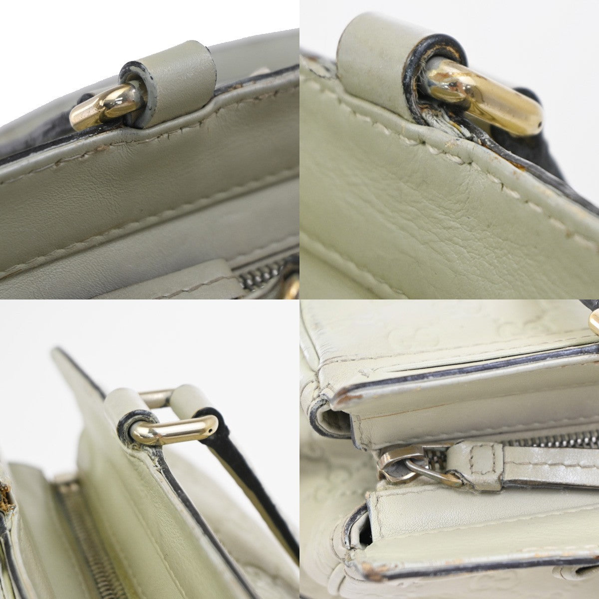 GUCCI GG Guccissima Mayfair Bow Shoulder Hand Bag Leather Italy White 62CA786