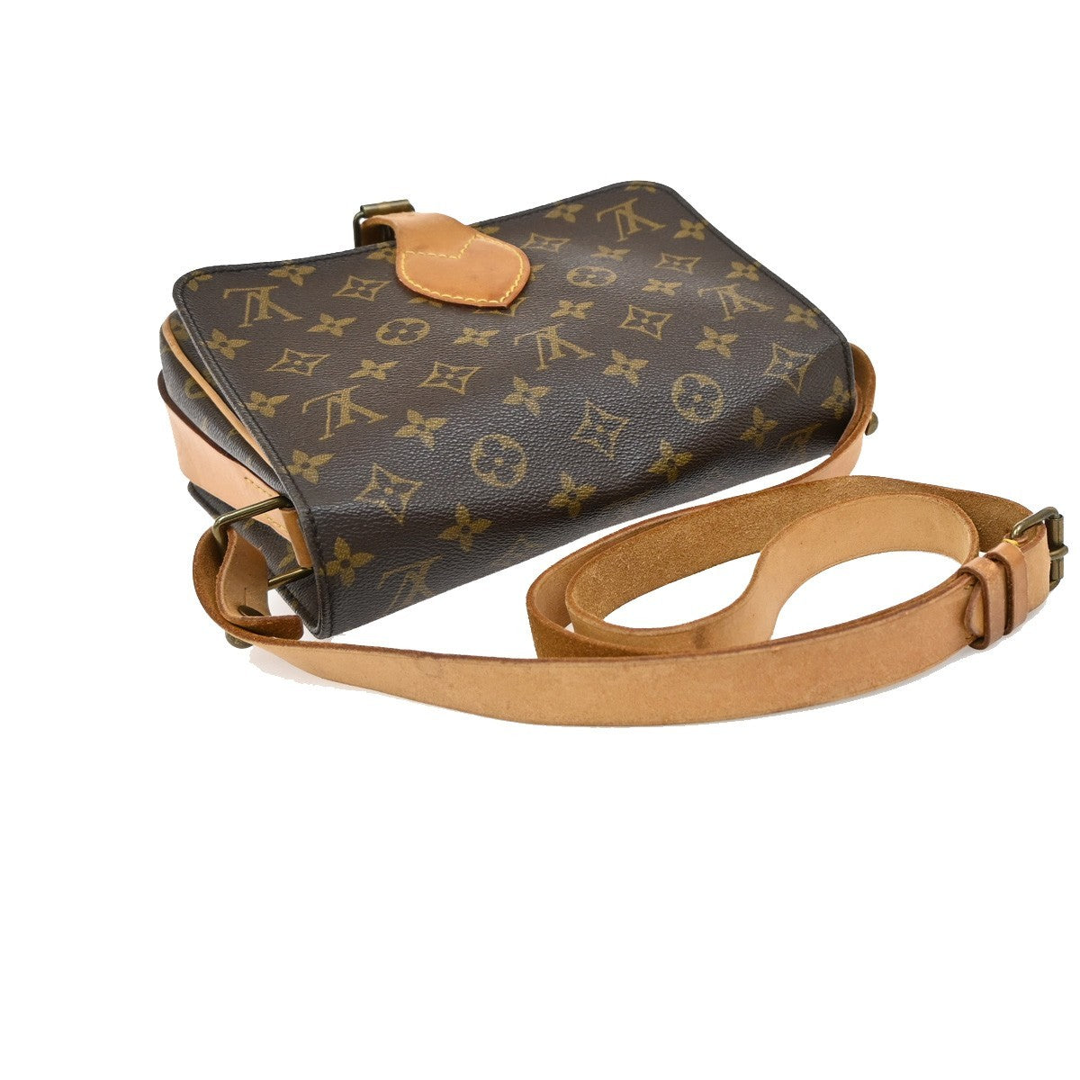 LOUIS VUITTON Cartouchiere MM Shoulder Bag Monogram Leather Brown M51253 89EF868