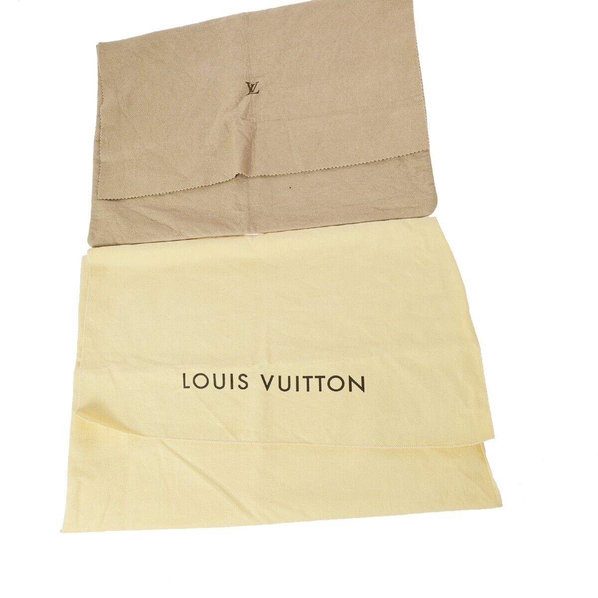 LOUIS VUITTON Logo 10 Set Dust Bag Drawstring Canvas Cotton Beige Brown 09FA768