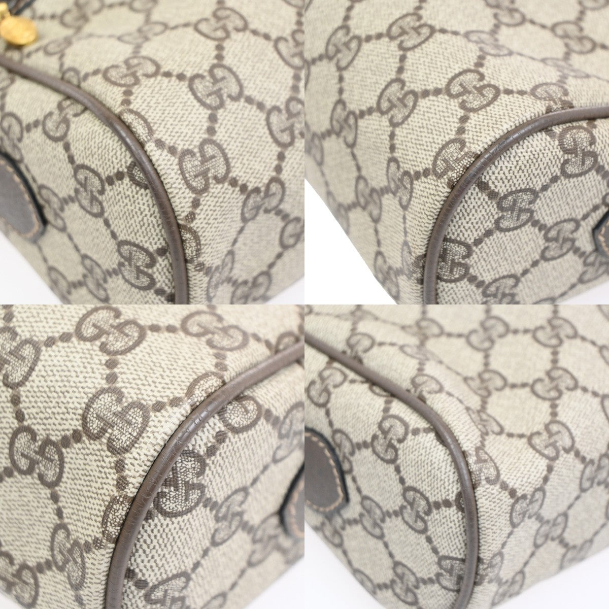 GUCCI Logo GG Pattern Sherry Shoulder Bag PVC Leather Brown Italy 32KC661