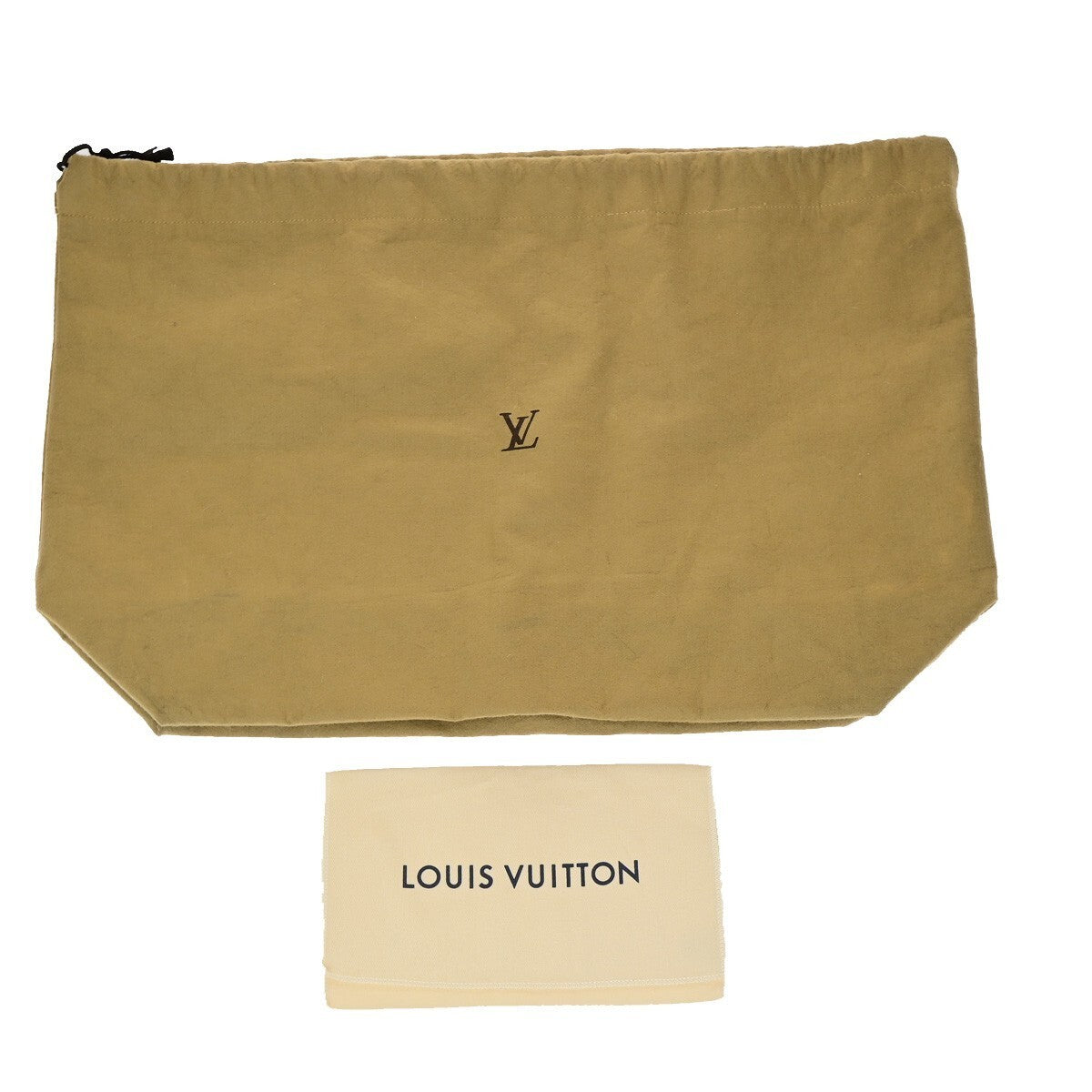 LOUIS VUITTON Logo 10 Set Dust Bag Drawstring Canvas Cotton Beige Brown 03KB492