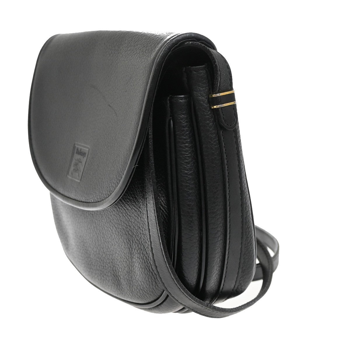 Burberrys Logo Nova Check Shoulder Bag Leather Black GHW 08EF890