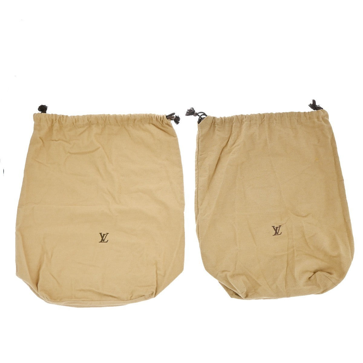 LOUIS VUITTON Logo 20 Set Drawstring Dust Bag Canvas Cotton Beige Brown 63EG384