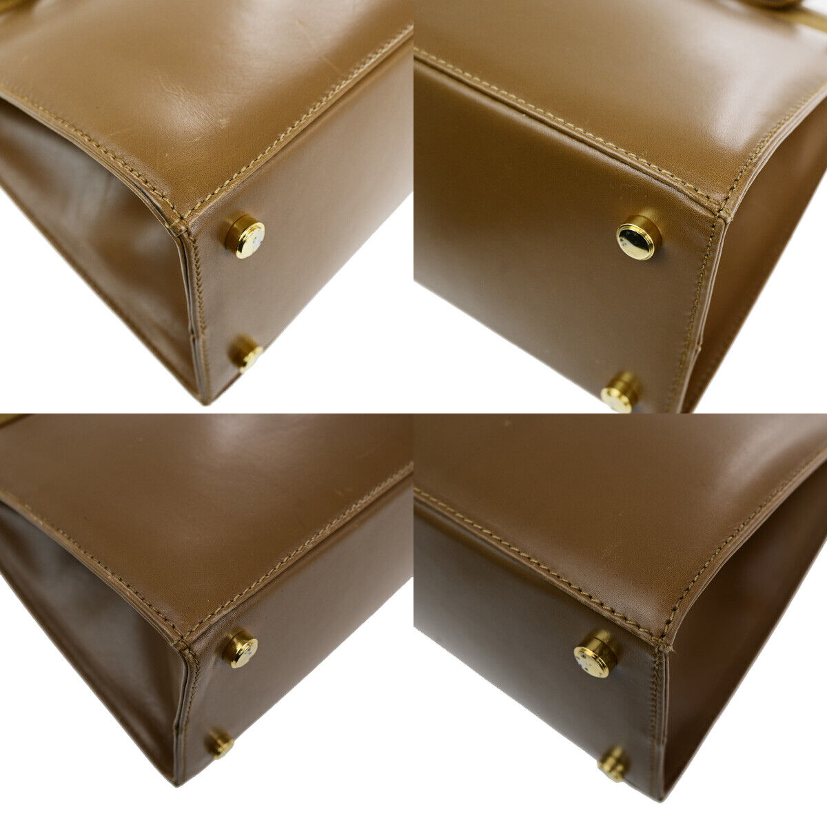 SALVATORE FERRAGAMO Vara 2Way Shoulder Hand Bag Canvas Leather Brown GHW 38YG594