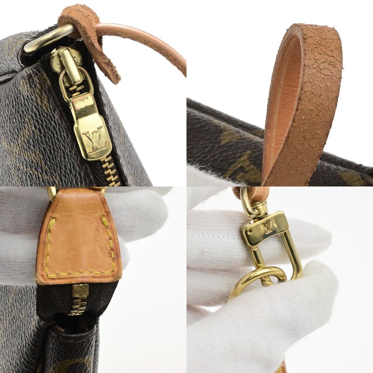 LOUIS VUITTON Pochette Accessoires Hand Bag Monogram Leather BN M51980 82EE115