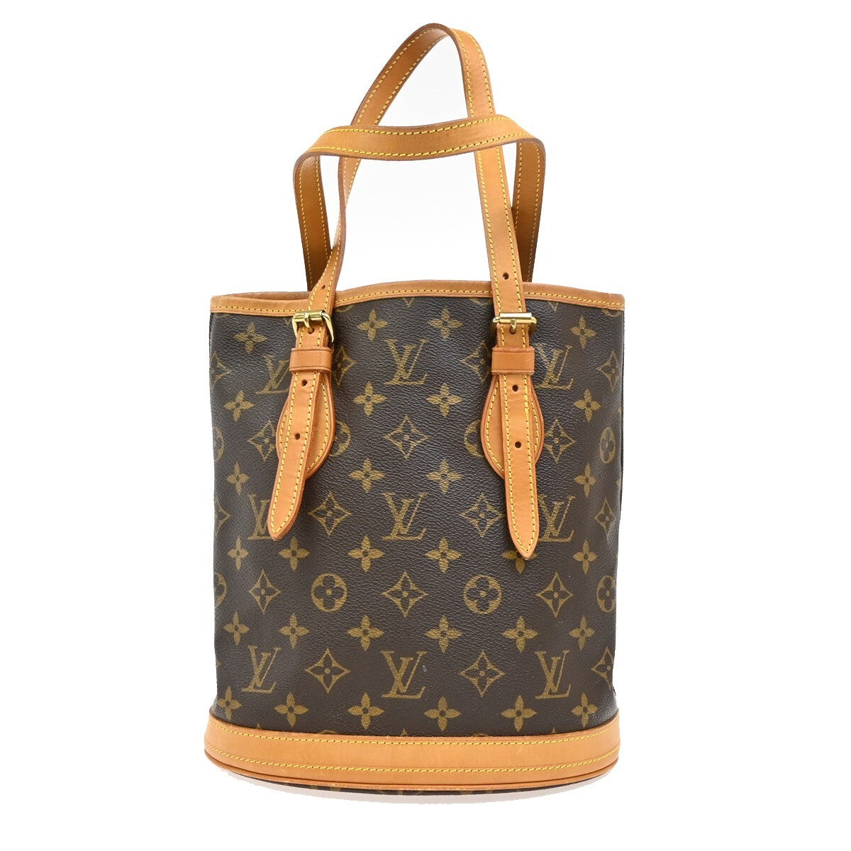LOUIS VUITTON BUCKET PM Shoulder Tote Bag Monogram Leather Brown M42238 82EE587