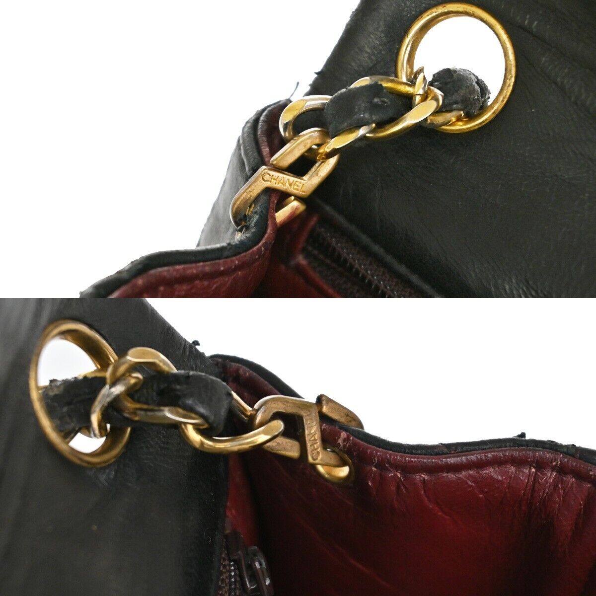 CHANEL CC Mini Matelasse Chain Shoulder Bag Leather Black GHW Vintage 691RJ256