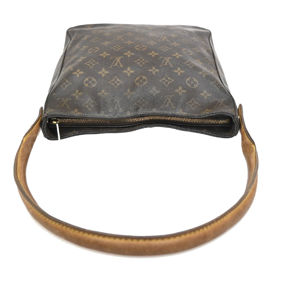 LOUIS VUITTON Logo Looping GM Shoulder Bag Monogram Leather Brown M51145 39KC481