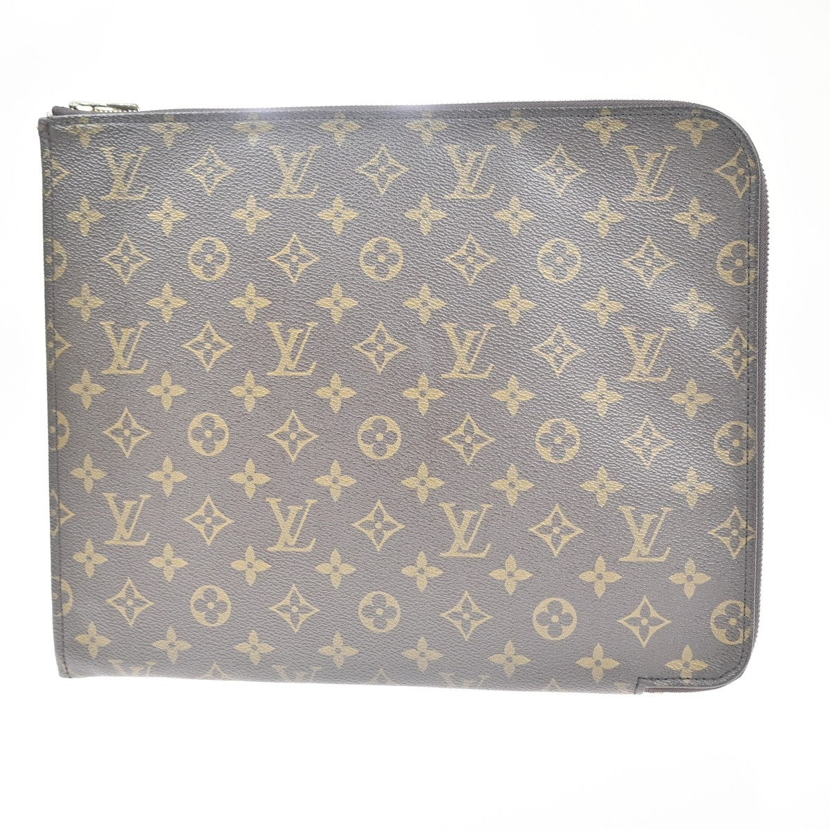 LOUIS VUITTON Poche Documents Clutch Bag Monogram Leather Brown France 87MA465