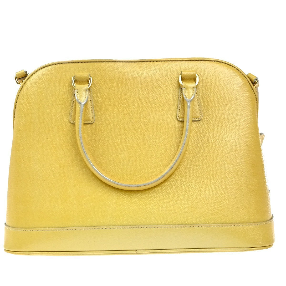 PRADA MILANO 2Way Shoulder Hand Bag Promenade Saffiano Leather Yellow 76EG323