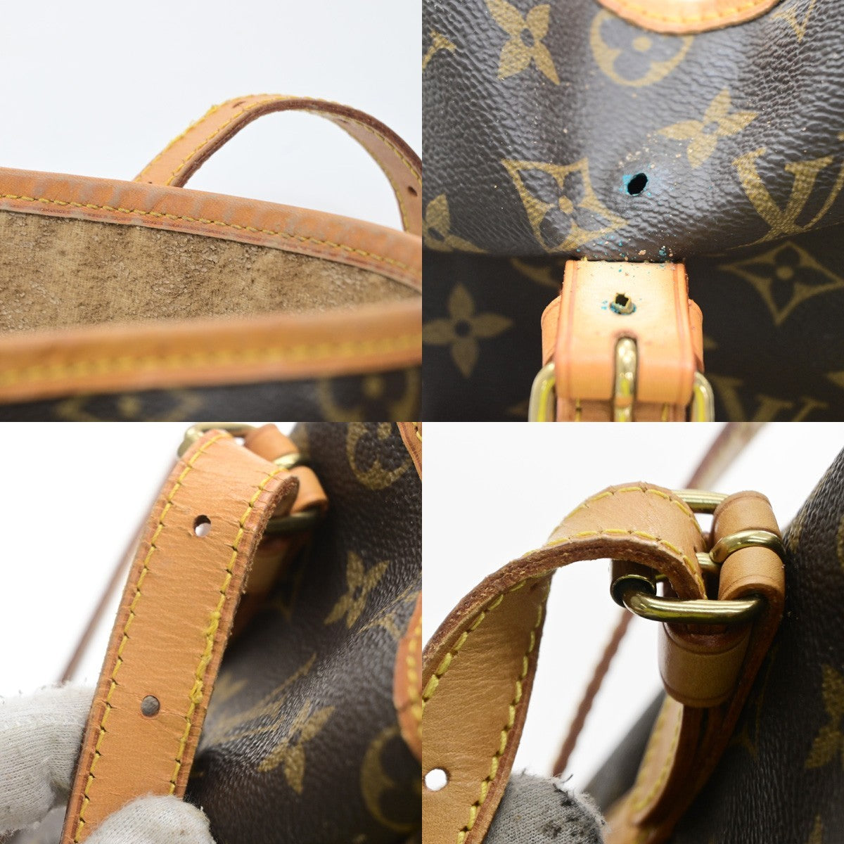 1OUIS VUITTON BUCKET GM Shoulder Tote Bag Monogram Leather Brown M42236 33SA172