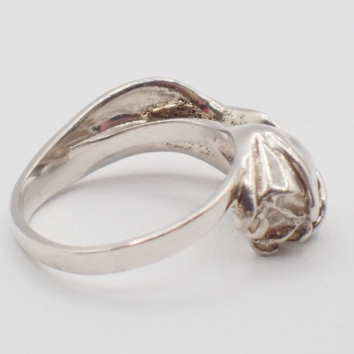 Tiffany & Co. Logo Tulip Ring Sterling Silver 925 US Size 4.0-4.5 01KC079