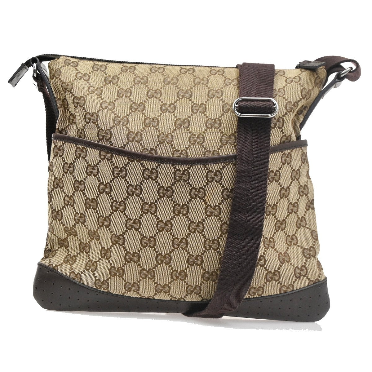 GUCCI Logo GG Pattern Crossbody Shoulder Bag Canvas Leather BN SHW Italy 31KC109
