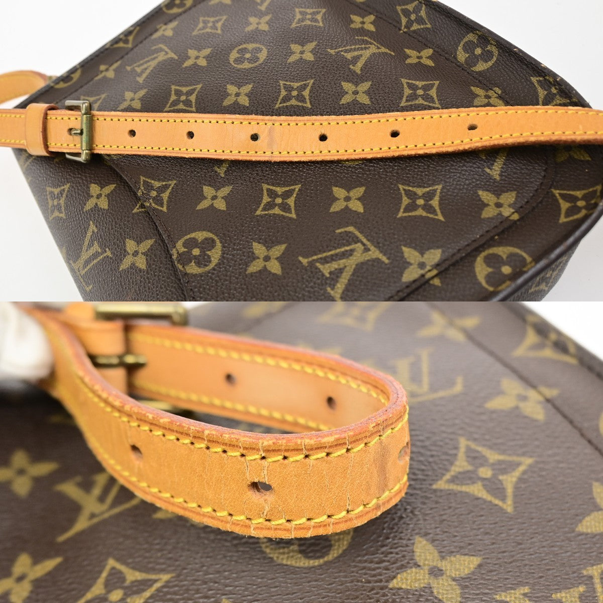 LOUIS VUITTON Saint Cloud GM Shoulder Bag Monogram Leather Brown M51242 39YJ254