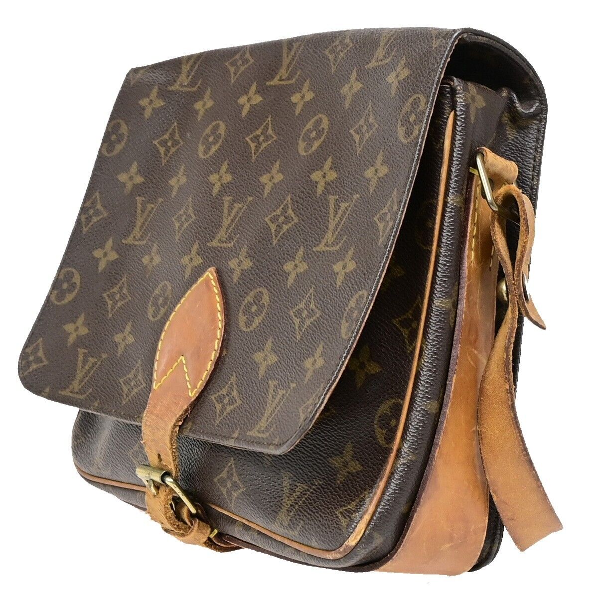 LOUIS VUITTON Cartouchiere GM Shoulder Bag Monogram Leather Brown M51252 65EB522