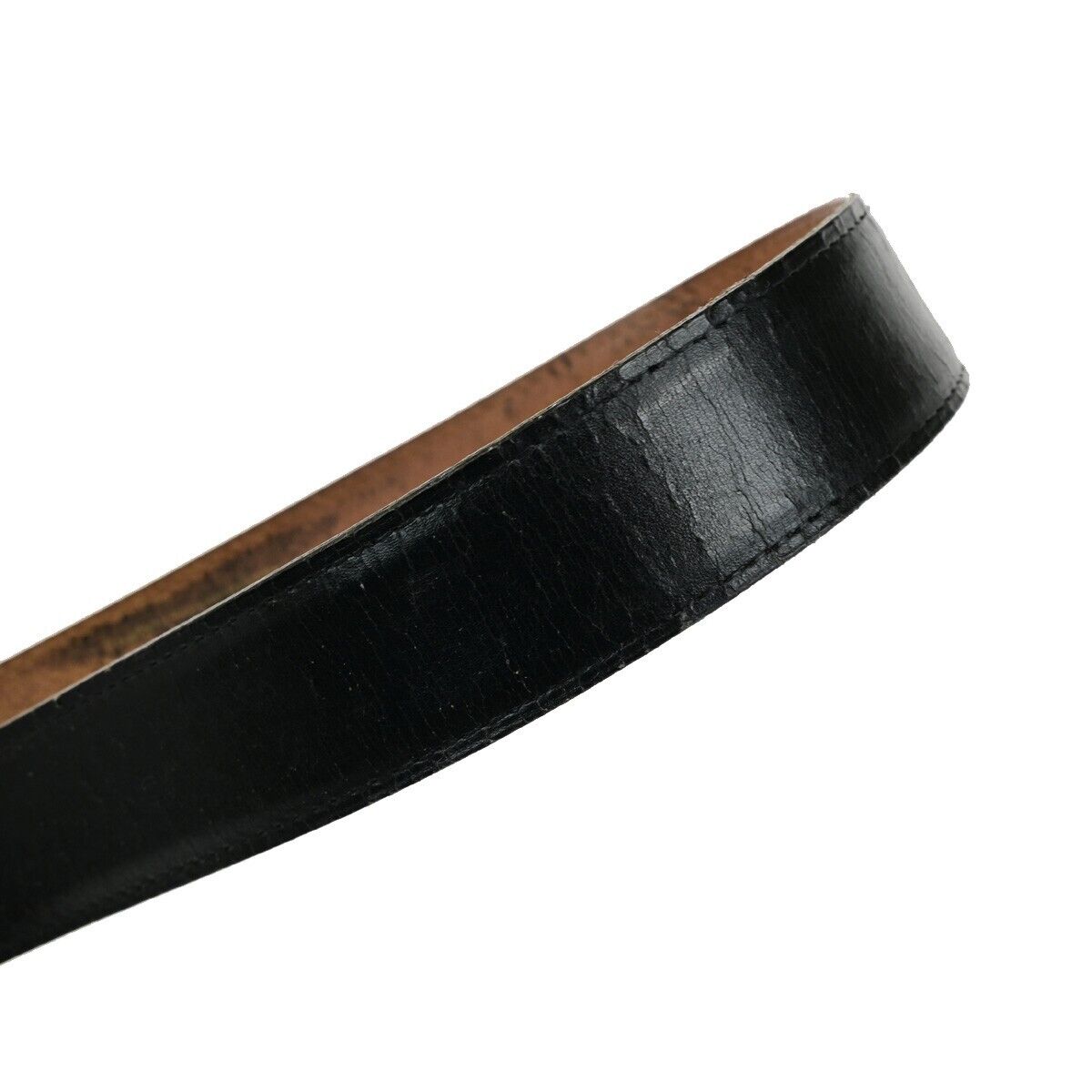 HERMES H Logo Constance Reversible Buckle Belt Leather #90 Black Brown 36YG749