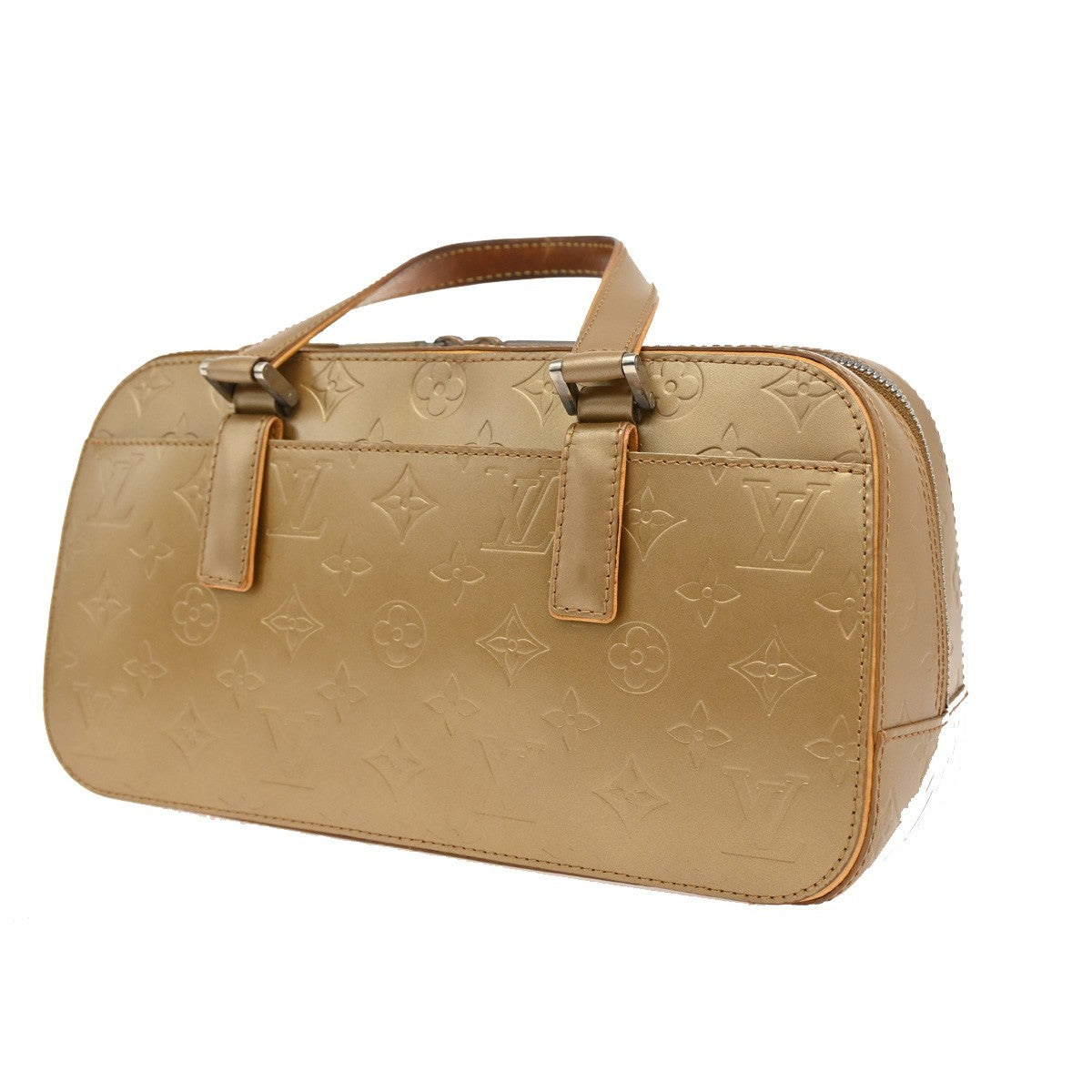 LOUIS VUITTON  Shelton MM Hand Bag Monogram Mat Leather Gold M55177 34TA037