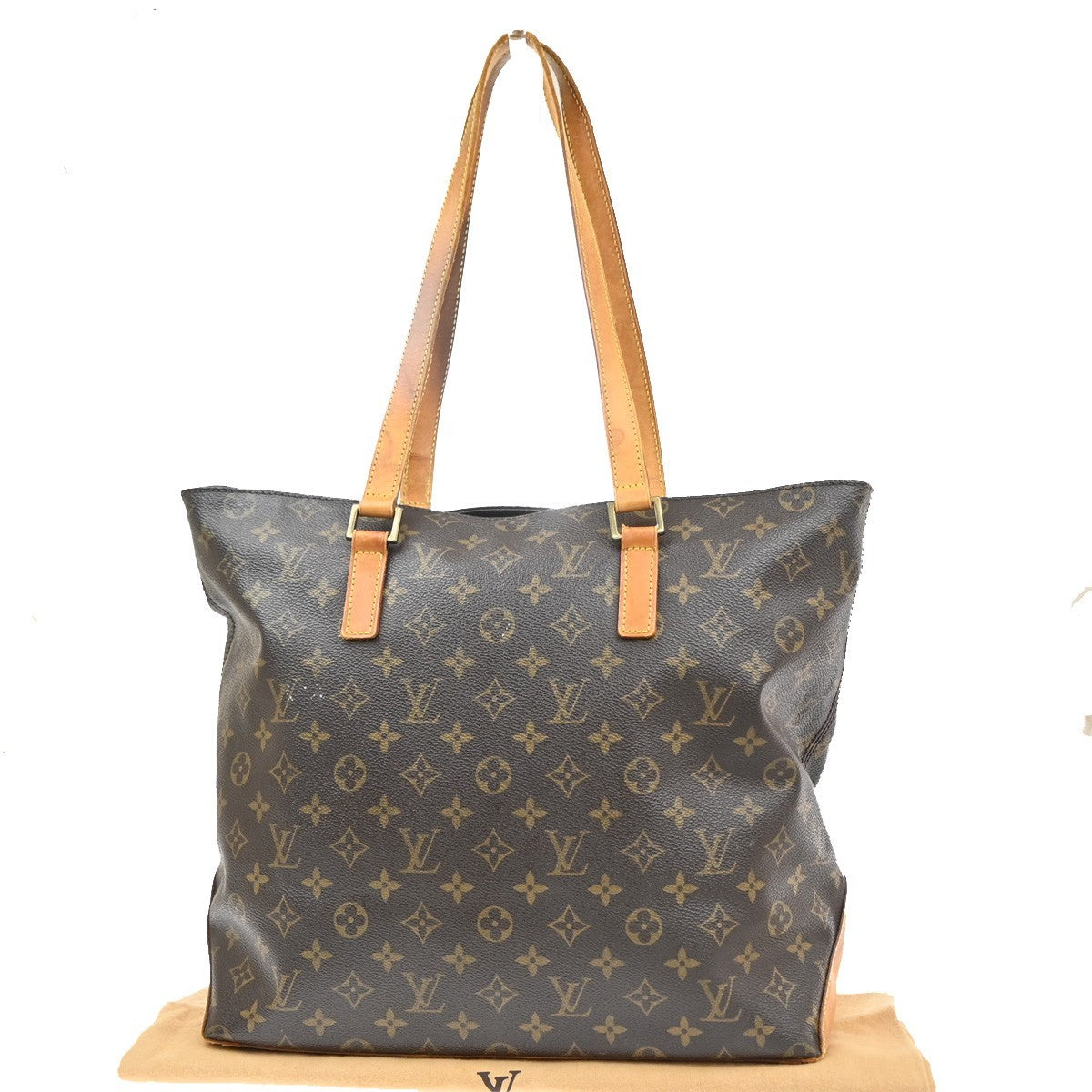 LOUIS VUITTON Cabas Mezzo Shoulder Bag Monogram Leather Brown M51151 34YJ152