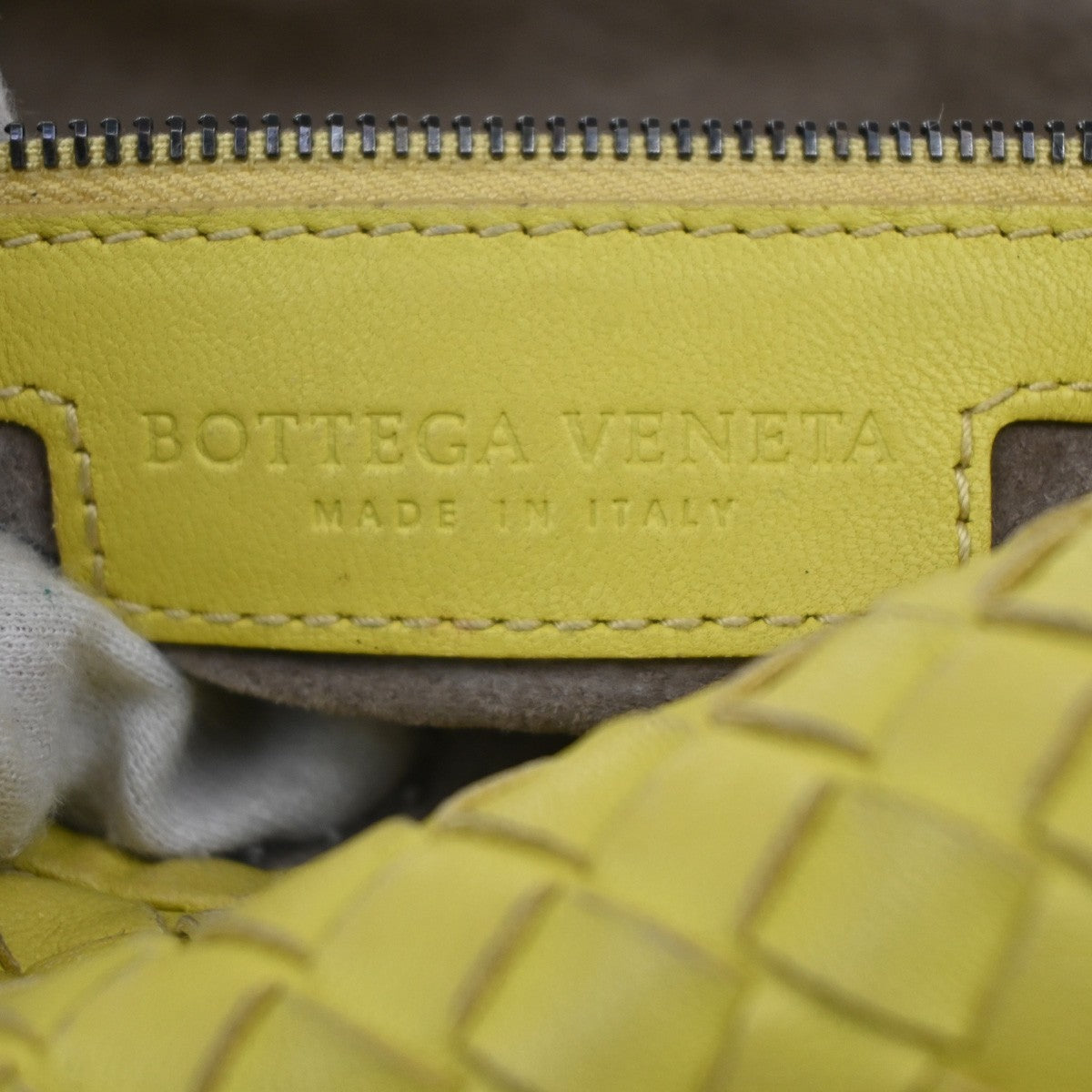 BOTTEGA VENETA Logo Intrecciato Shoulder Hand Bag Leather Yellow Italy 54MA142
